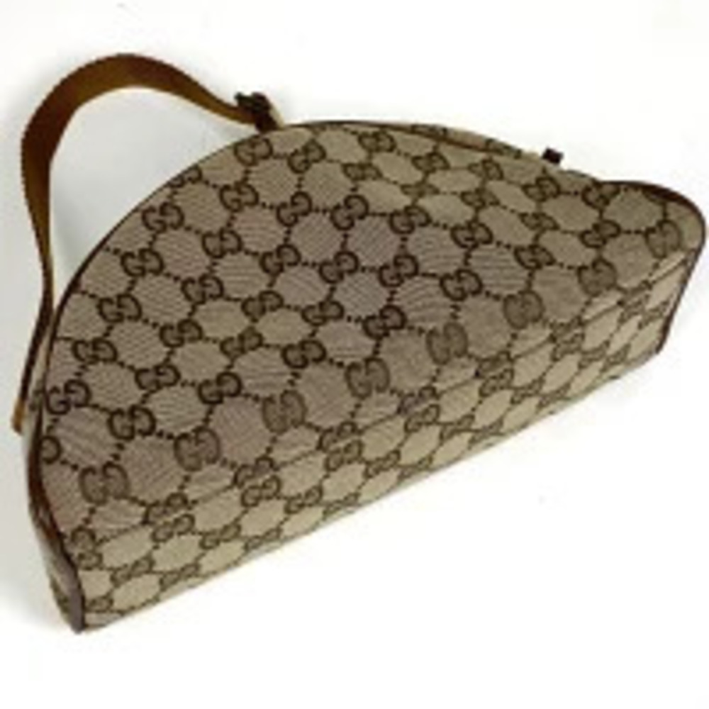 Gucci brown canvas GG Clutch half bag Hobo shoulder moon handbag Brown